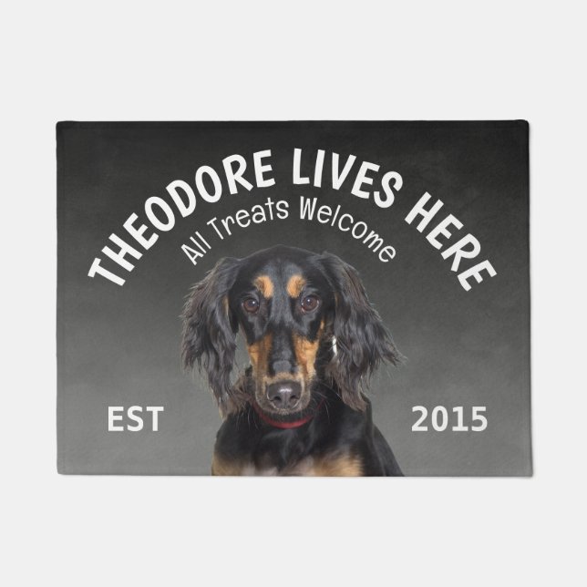 Saluki Personalised Dog Lover Doormat (Front)