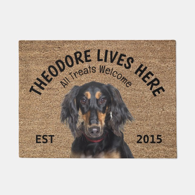 Saluki Personalised Dog Lover Doormat (Front)