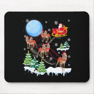 Saluki Reindeer Christmas Dog Riding Santa Hat Xma Mouse Mat