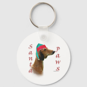 Saluki Santa Paws Key Ring