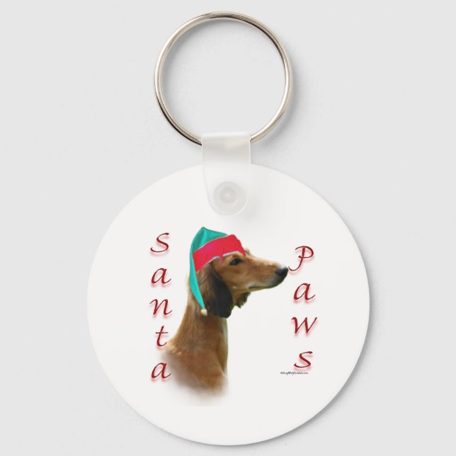 Saluki Santa Paws Key Ring (Front)