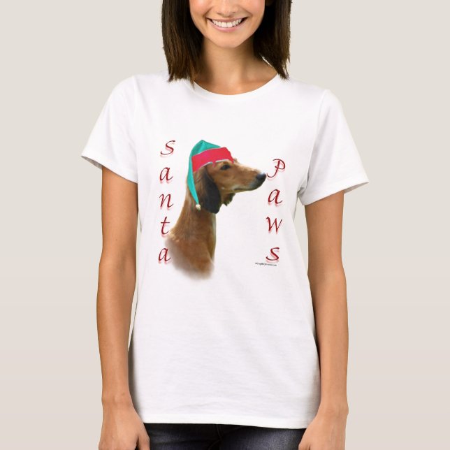 Saluki Santa Paws T-Shirt (Front)