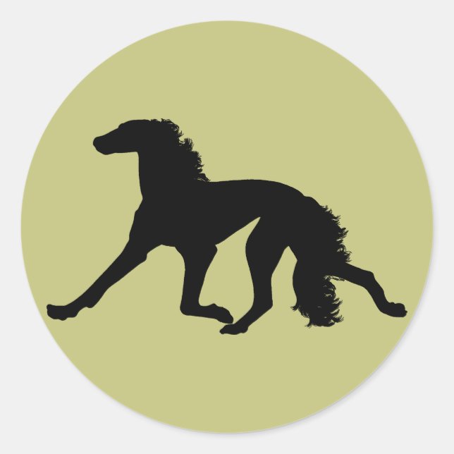 Saluki Silhouette Classic Round Sticker (Front)