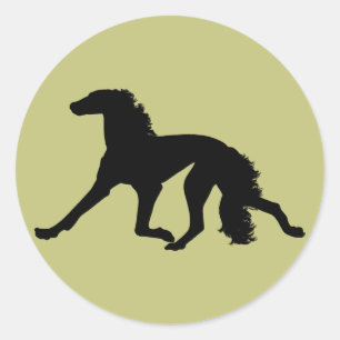 Saluki Silhouette Classic Round Sticker