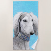 Saluki (Silver) Painting - Cute Original Dog Art