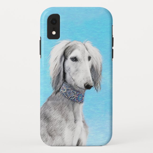 Saluki (Silver) Painting - Cute Original Dog Art Case-Mate iPhone Case (Back)