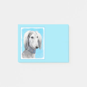 Saluki (Silver) Painting - Cute Original Dog Art Post-it Notes
