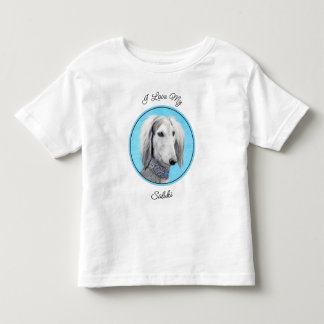 Saluki (Silver) Painting - Cute Original Dog Art Toddler T-Shirt