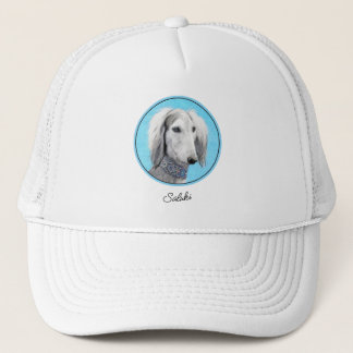 Saluki (Silver) Painting - Cute Original Dog Art Trucker Hat