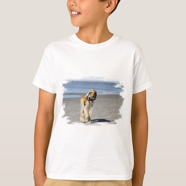 Saluki Stroll on the Beach T-Shirt (Front)