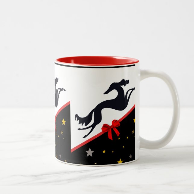 Salukis in festival! Two-Tone coffee mug (Right)