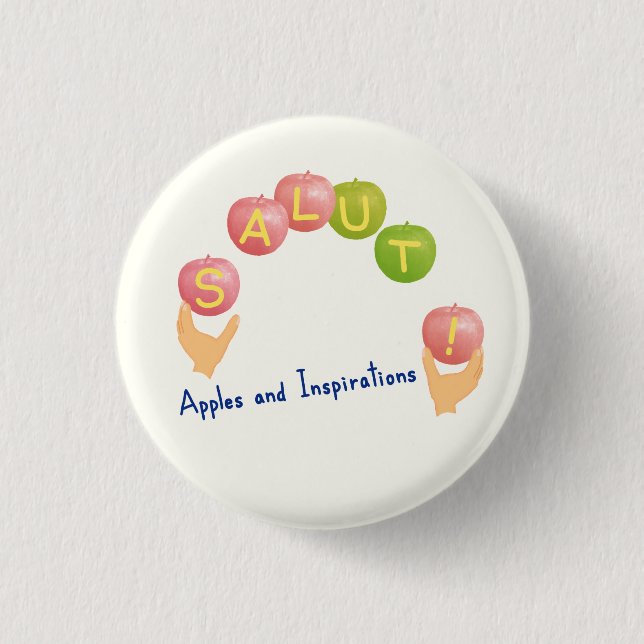 SALUT! 3 CM ROUND BADGE (Front)