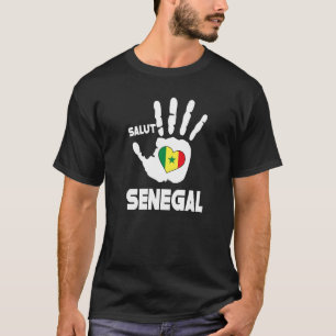 Salut Senegal With Selegalese Flag In A Heart Love T-Shirt