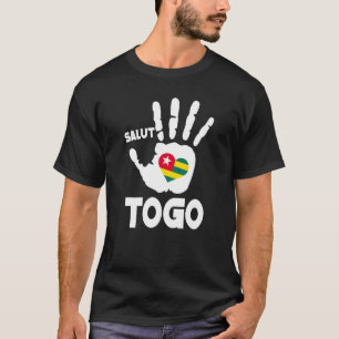 Salut Togo With Togolese Flag In A Heart Love Togo T-Shirt