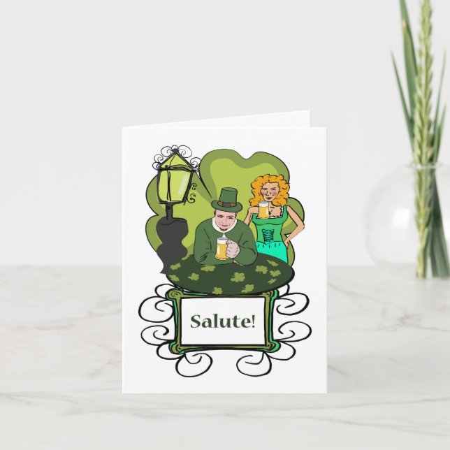 Salute! Cheers in Italian for St. Patrick's Day Card (Front)