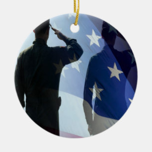 SALUTE FLAG CERAMIC TREE DECORATION