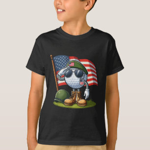 Salute Golf American Usa Flag Memorial Day 4th Of T-Shirt