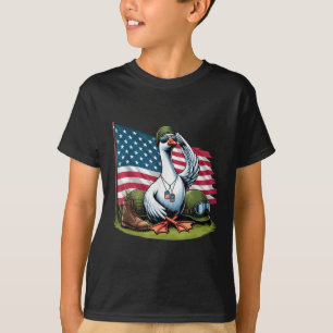 Salute Goose American Usa Flag Memorial Day 4th Of T-Shirt