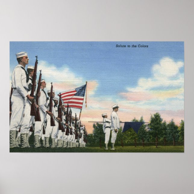 Salute to the Colours Formation - US Navy Poster (Front)