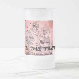 Salute to the frosty brew frosted glass beer mug