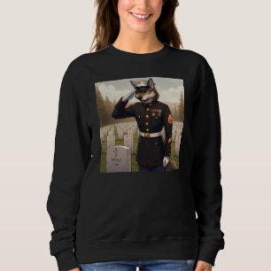 Saluting Marine Corps Wolf Sweatshirt