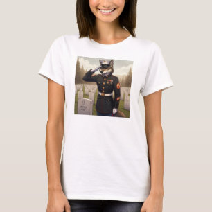 Saluting Marine Corps Wolf T-Shirt