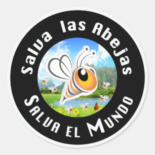 Salva las Abejas Salva el Mundi Classic Round Sticker
