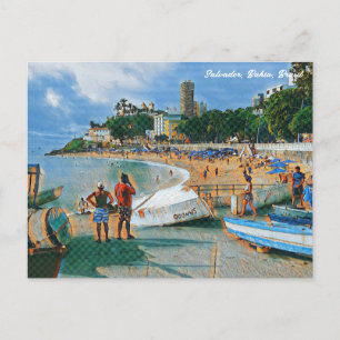 Salvador, Bahia, Brazil, Porto da Barra Art Postcard