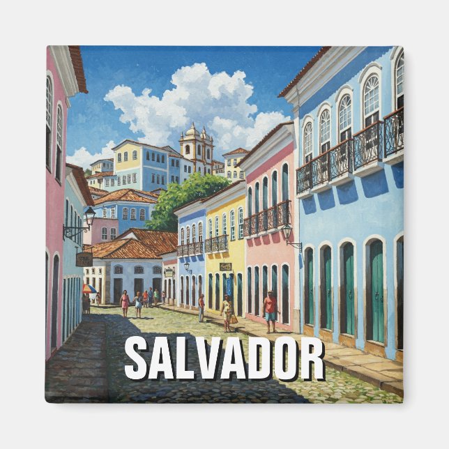 Salvador Brazil Perlourinho Travel Magnet (Front)