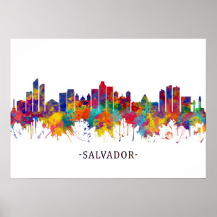 Salvador Brazil Skyline Poster