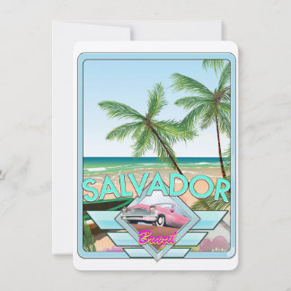 Salvador Brazil vintage style travel poster.