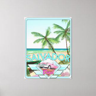 Salvador Brazil vintage style travel poster. Canvas Print