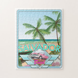 Salvador Brazil vintage style travel poster. Jigsaw Puzzle