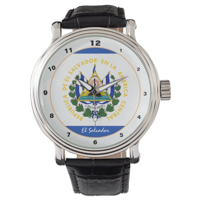 Salvador Flag & El Salvador trendy fashion /design Watch (Front)