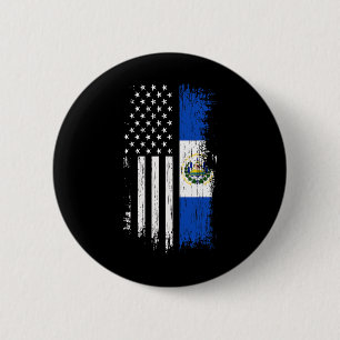 Salvadoran America Flag - El Salvador Usa Shirt 6 Cm Round Badge