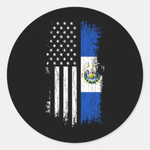 Salvadoran America Flag - El Salvador Usa Shirt Classic Round Sticker