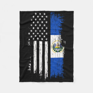 Salvadoran America Flag - El Salvador Usa Shirt Fleece Blanket