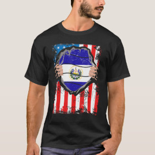 Salvadoran American Grown Patriot El Salvador Flag T-Shirt