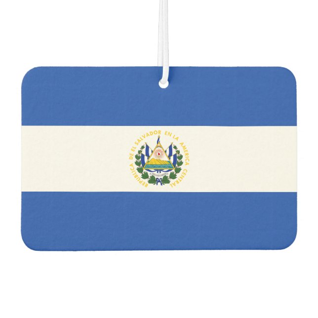 Salvadoran flag car air freshener (Front)