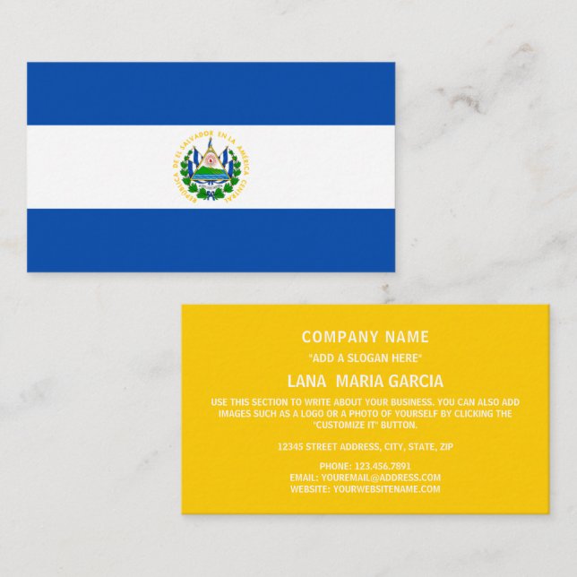 Salvadoran Flag, Flag of El Salvador Business Card (Front/Back)