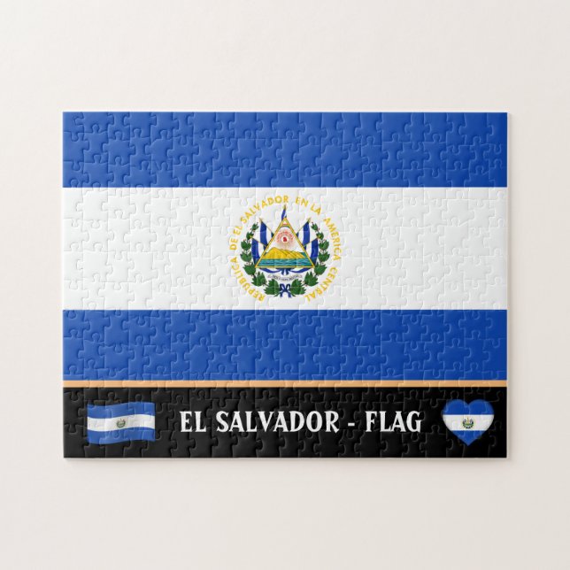 Salvadoran Flag & Salvadoran country / El Salvador Jigsaw Puzzle (Horizontal)