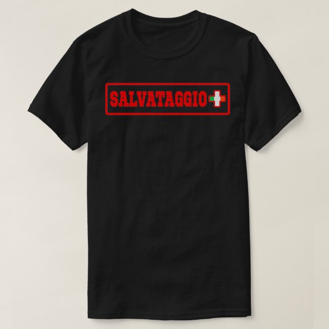 Salvataggio Italian Lifeguard T-Shirt (Design Front)