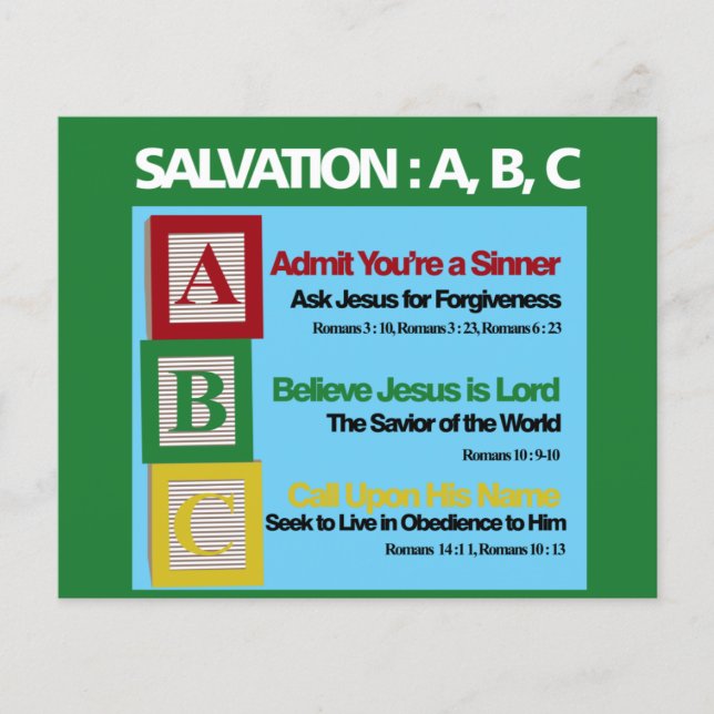 Salvation ABC Card (Front)