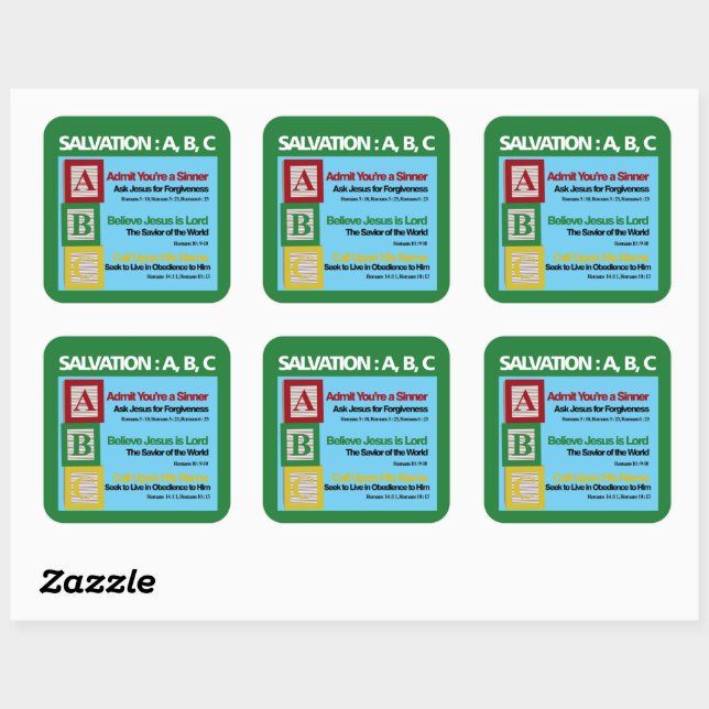 Salvation ABC  Square Sticker (Sheet)