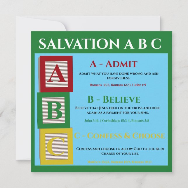 Salvation abc thank you card (Front)