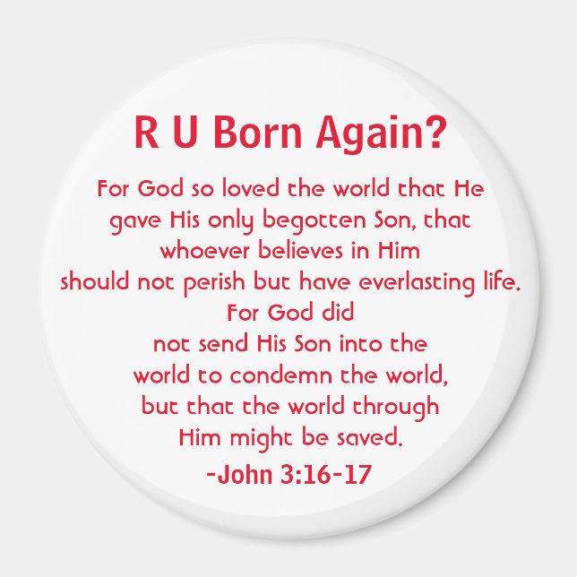 Salvation Bible Quote Magnet (Front)