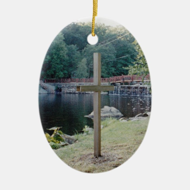 Salvation Cross Ceramic Tree Decoration (Front)