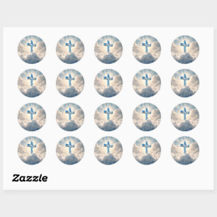 Salvation, Cross in the Clouds, Classic Round Sticker