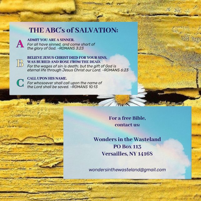 Salvation Gospel KJV Bible Christian Outreach Business Card (Creator Uploaded)