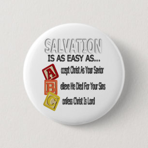 Salvation Is Easy As ABC 6 Cm Round Badge